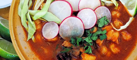 Pozole at Guadalajara Grill, Bar, & Table Side Salsa in Tucson Arizona.